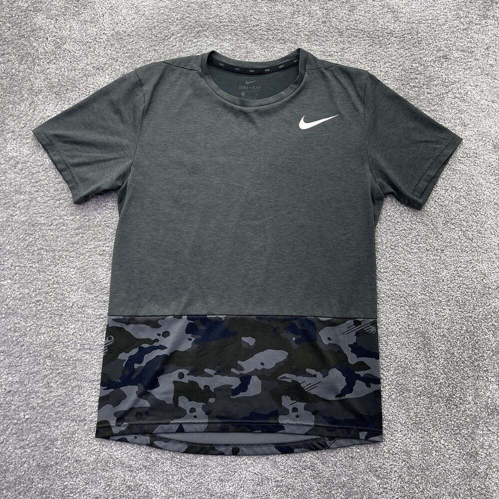 Nike Shirt Mens Medium Camo Training Top Tee Two Tone Dri Fit CJ5202